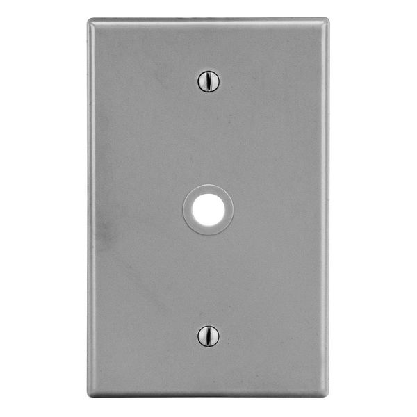 Hubbell Wiring Device-Kellems Wallplate, 1-Gang, .406" Opening, Box Mount, Gray P11GY